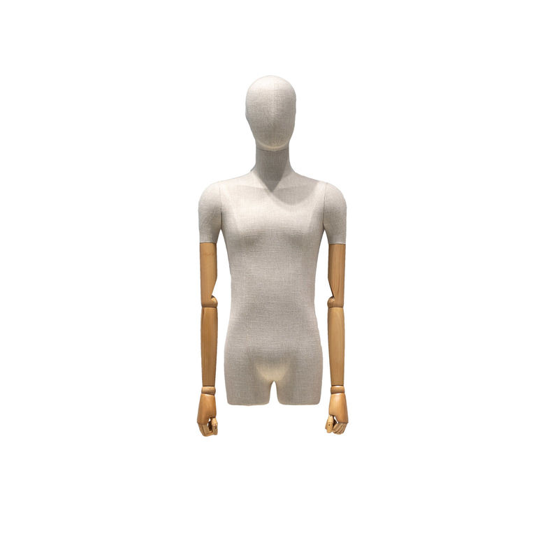 Bambusjutefaserstoff Hälfte-Körper-männliches Mannequin mit dem Hauptentwurf, der das Temperament u. den Auftritt des Modells erhöht